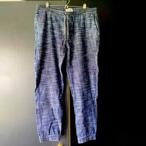 Taylor Stitch Après Pant in Indigo Waffle, mens large.